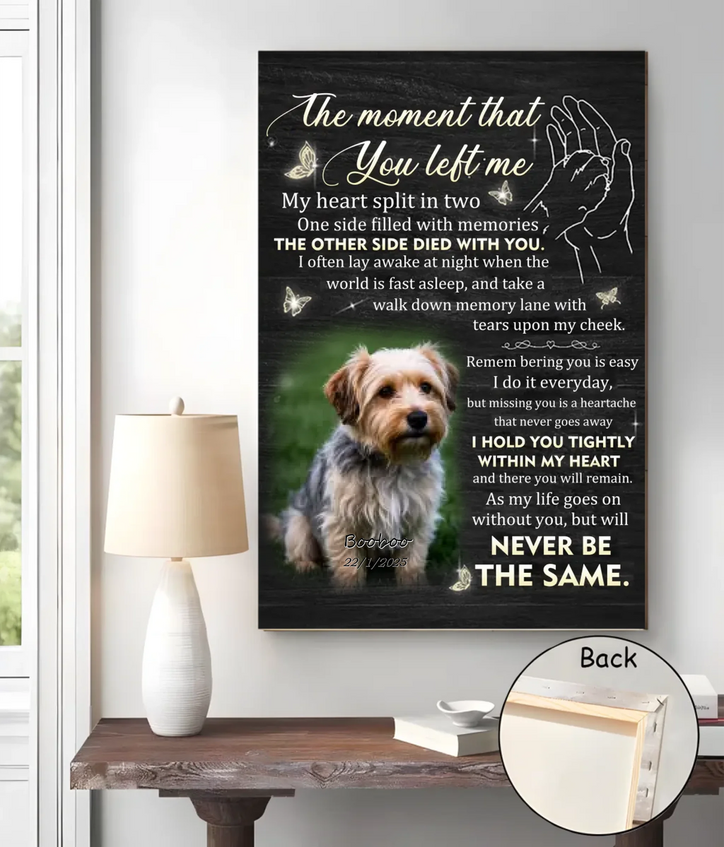 Canvas Unframed Canvas Sympathy Gift for Loss of Dog Personalized Wall Art