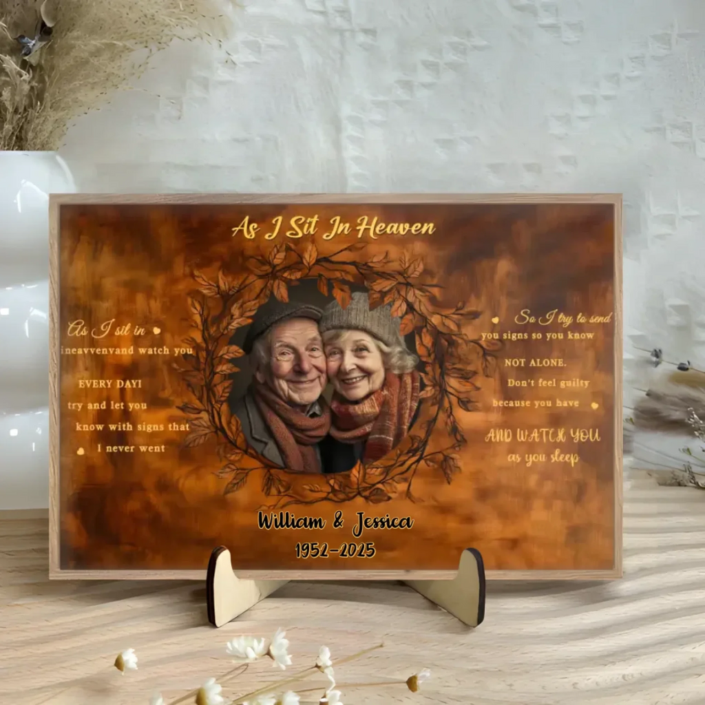 desk decoration personalized photo with custom name wooden memorial keepsake wooden plaque