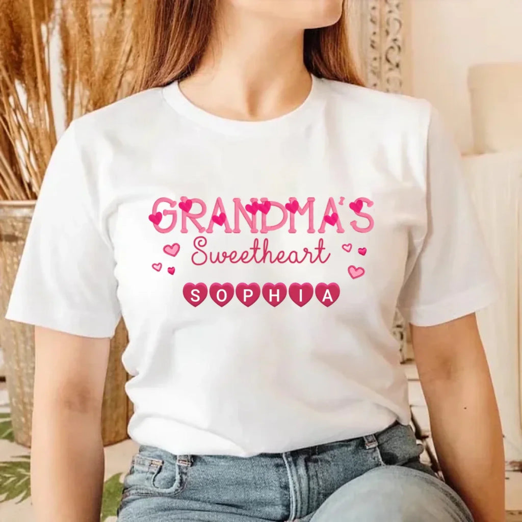 sweethearts of grandmas heart t shirt personalized design mothers day gift for grandma