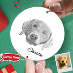 Ceramic Ornament Personalized Photo and Name Memorial Tree Keepsake