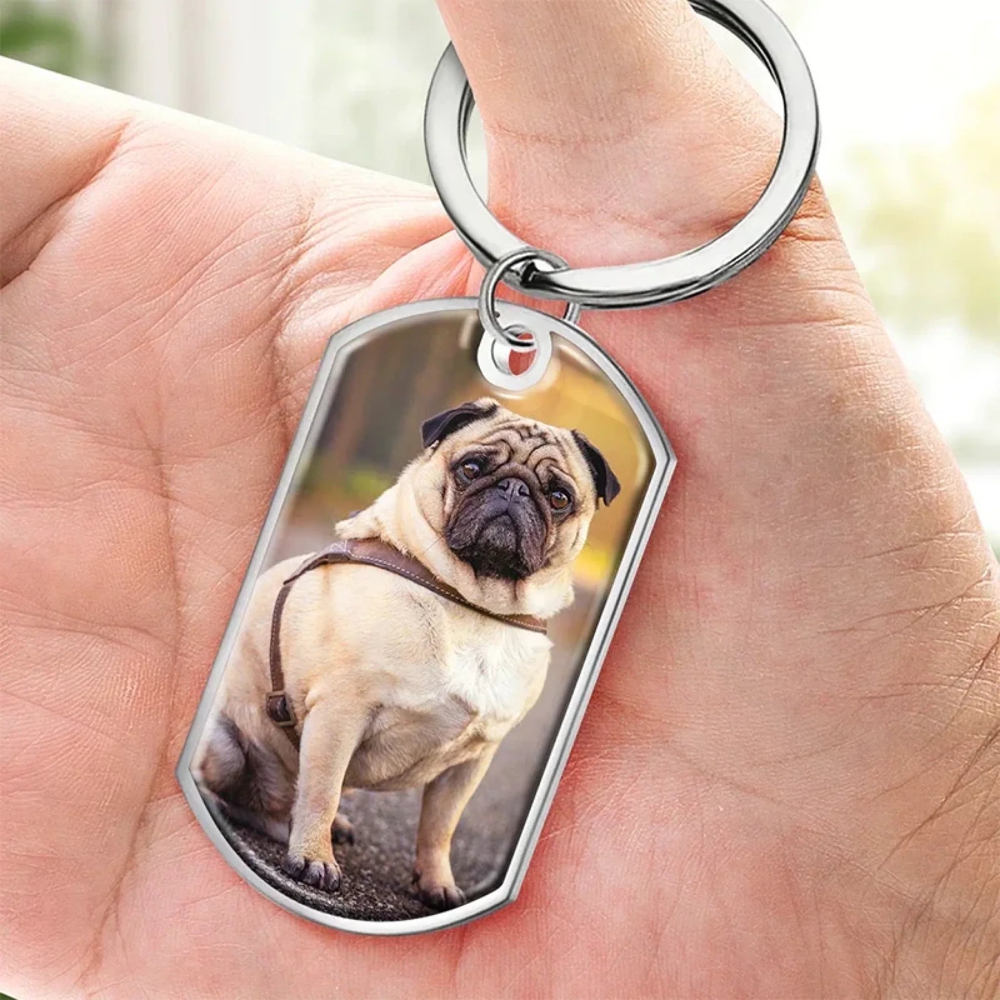 Metal Keychain Keychain Personalized Design Photo or Name Keepsake
