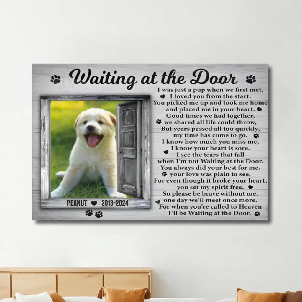 Canvas Personalized Design Sympathy Gift for Loss of Dog Poster Without Frame