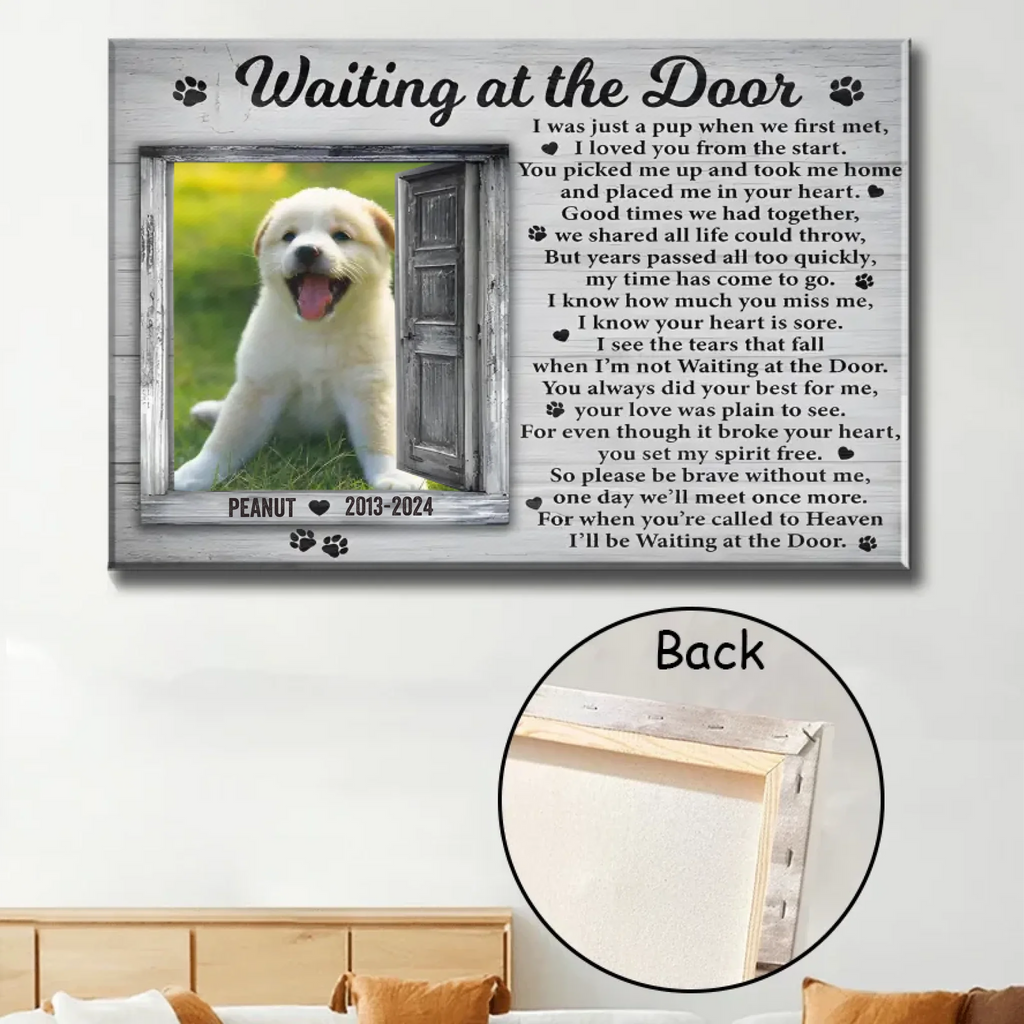 Canvas Personalized Wall Art Personalized Design Sympathy Gift for Loss of Dog Poster Without Frame