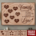 custom name wooden canvas print for living room decor