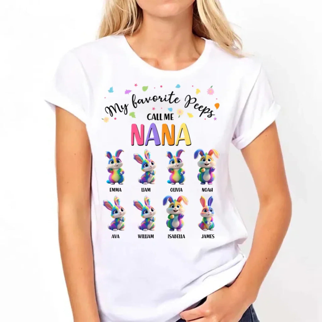 t shirt my favorite peeps call me grandma personalized design soft everyday wear