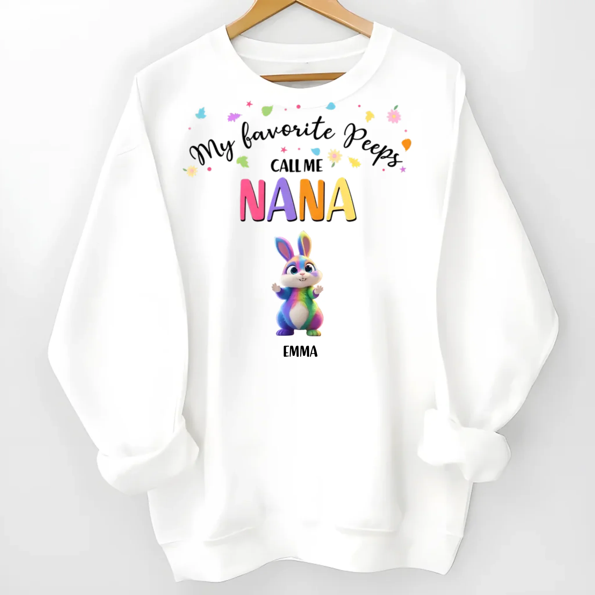 sweatshirt my favorite peeps call me grandma personalized design soft cozy wear