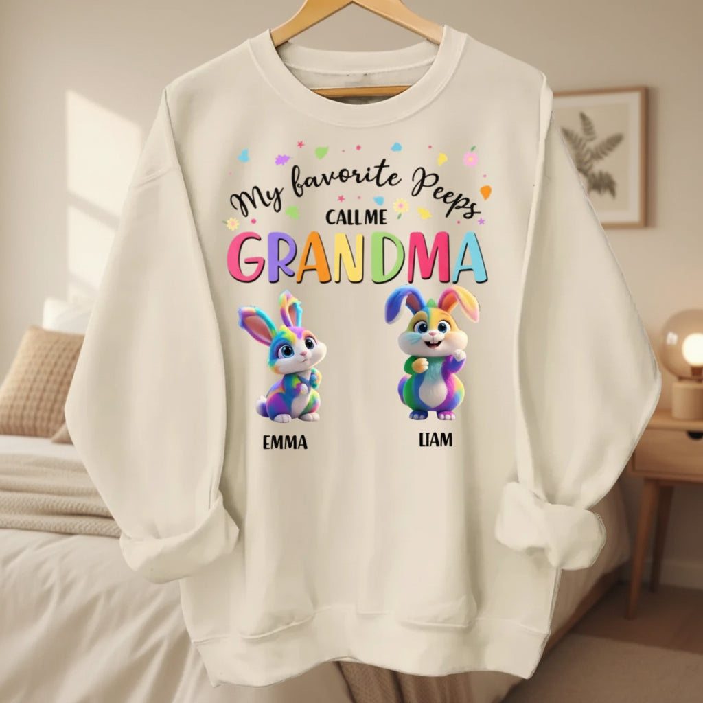 my favorite peeps call me grandma sweatshirt personalized design mothers day gift for grandma
