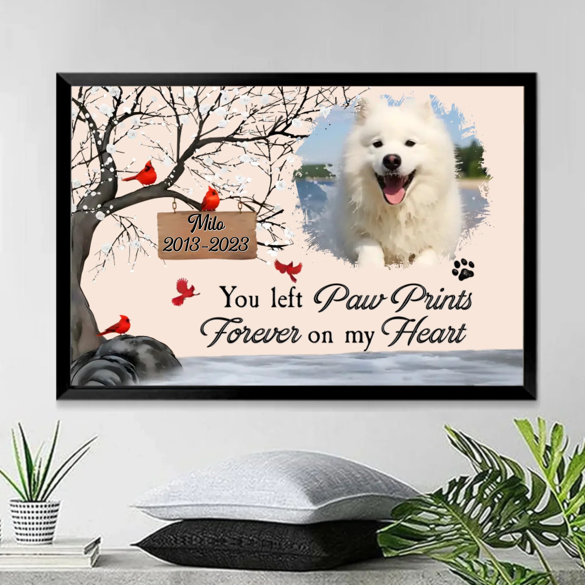 Plaque Personalized Photo Home Remembrance Gift for Loss of Dog Poster Without Frame