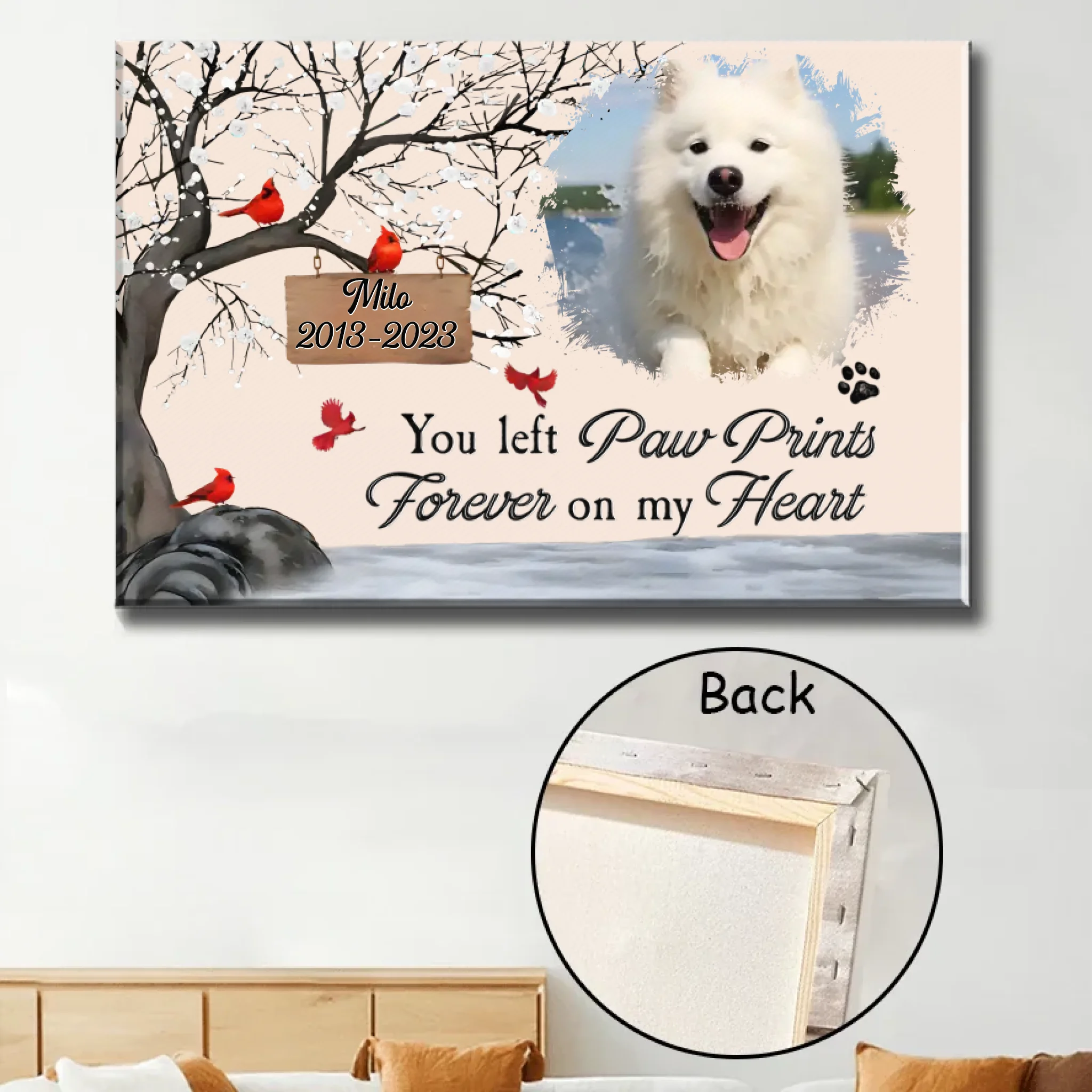 Poster Without Frame Plaque Home Remembrance Gift for Loss of Dog Photo Display Keepsake