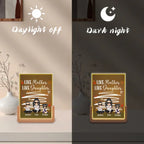 custom name wooden acrylic led night light as a new home gift