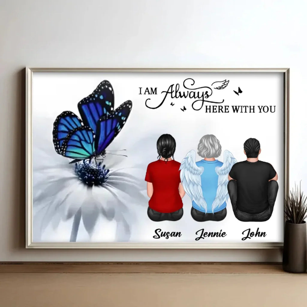 blue butterfly personalized photo with name canvas photo tribute poster and canvas