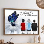 blue butterfly canvas personalized photo with name matte wall art home remembrance poster and canvas