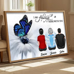 matte wall art blue butterfly canvas personalized photo with name remembrance gift poster and canvas