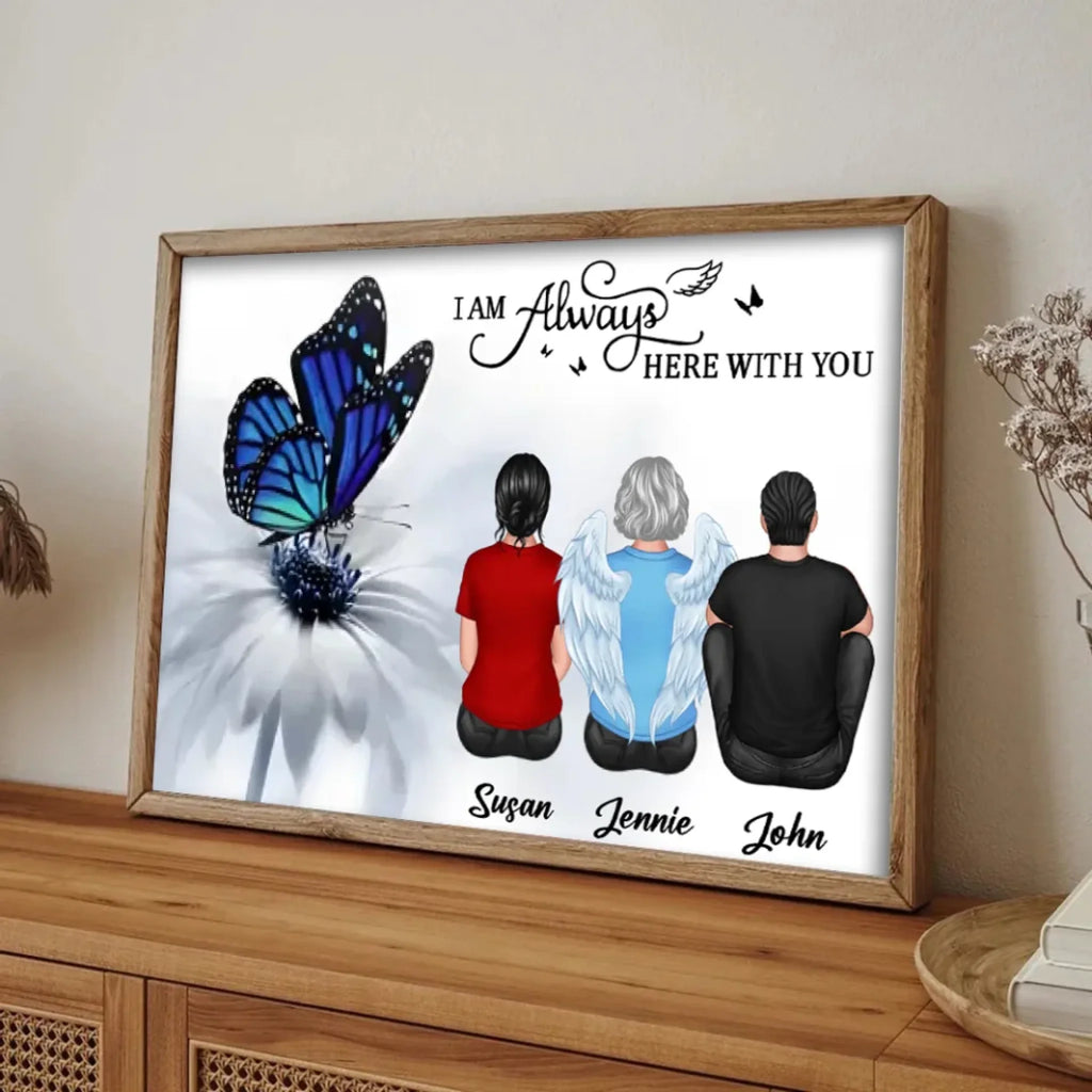 personalized photo with name canvas blue butterfly wooden home remembrance poster and canvas
