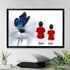 blue butterfly canvas personalized photo with name matte wall art home remembrance poster and canvas memorial keepsake