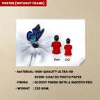 personalized photo with name blue butterfly canvas wooden remembrance gift poster and canvas home remembrance