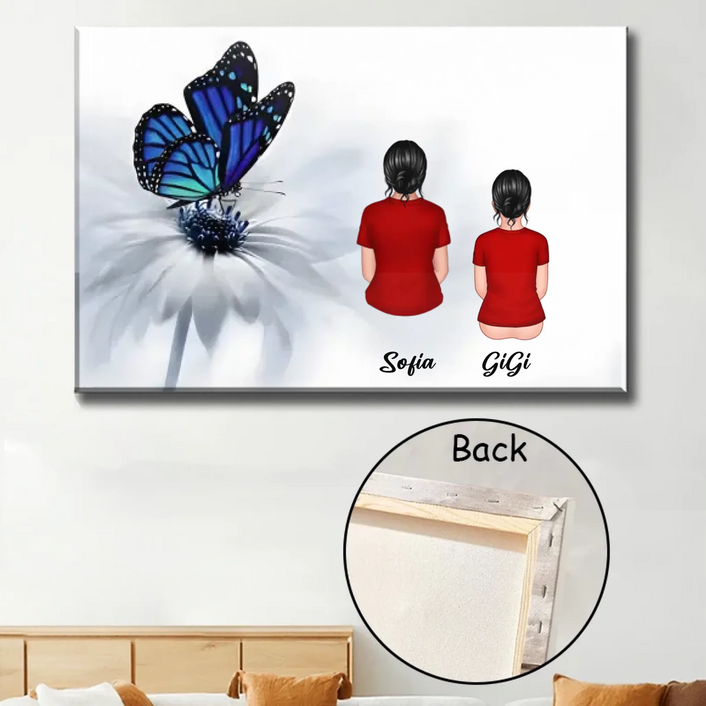 matte wall art blue butterfly canvas personalized photo with name remembrance gift poster and canvas home remembrance