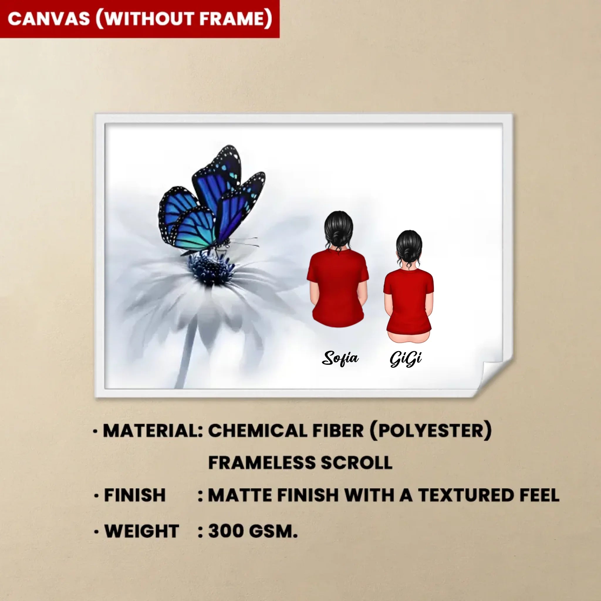 blue butterfly personalized photo with name canvas photo tribute poster and canvas home remembrance