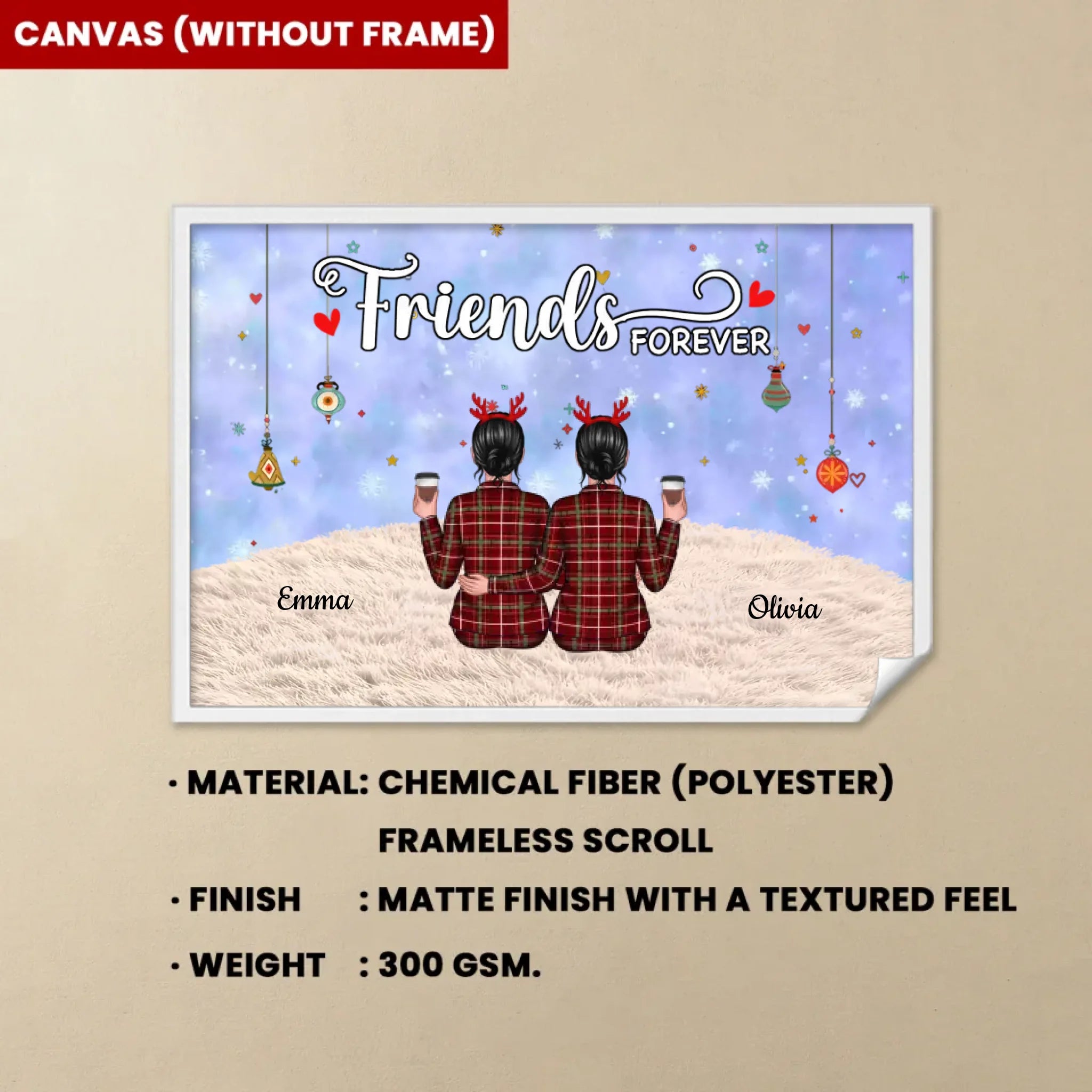 canvas unframed wooden plaque personalized design gift for sister