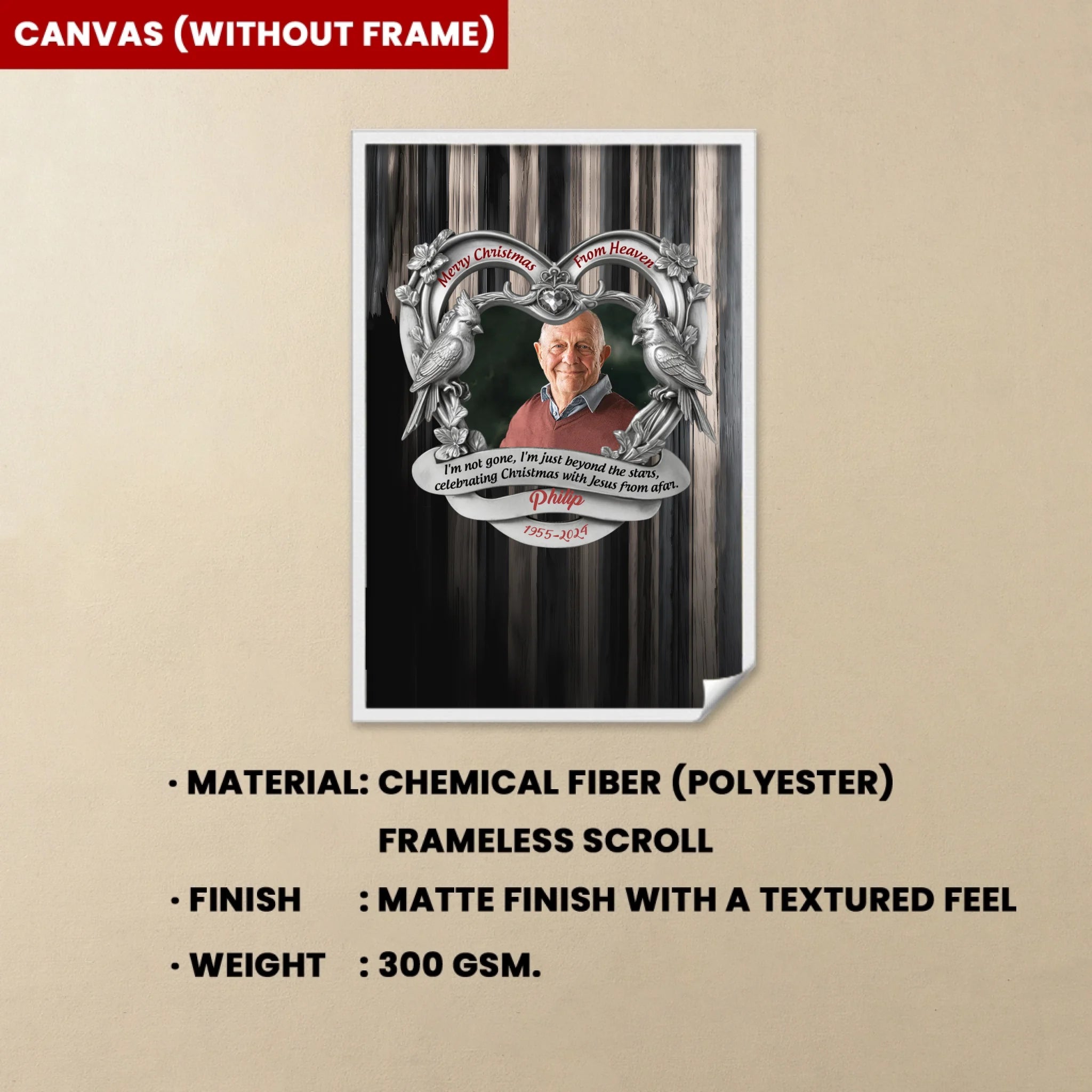 personalized photo with name canvas remembrance gift poster and canvas
