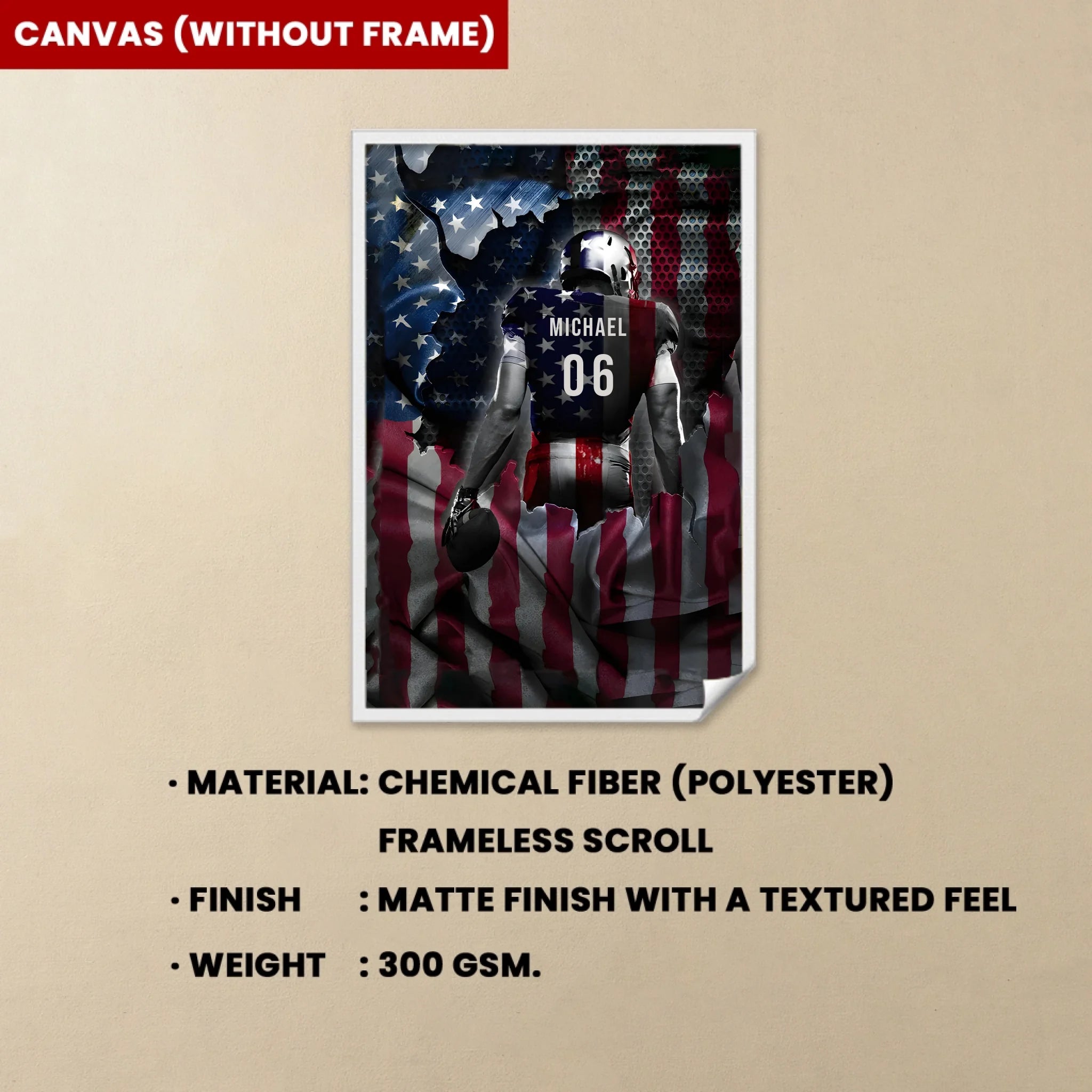 canvas unframed personalized design american football canvas wall art