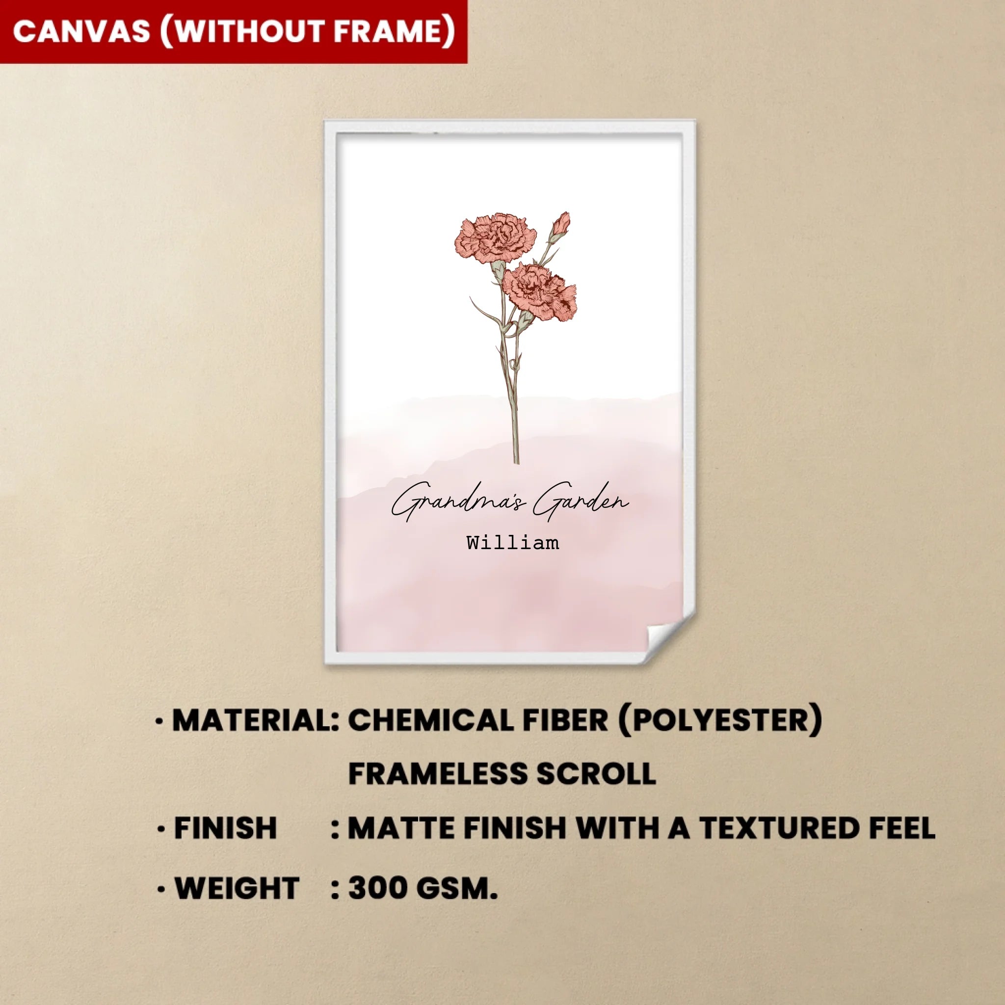 canvas or poster family blossoms personalized birth flowers and names home decor gift for grandparents