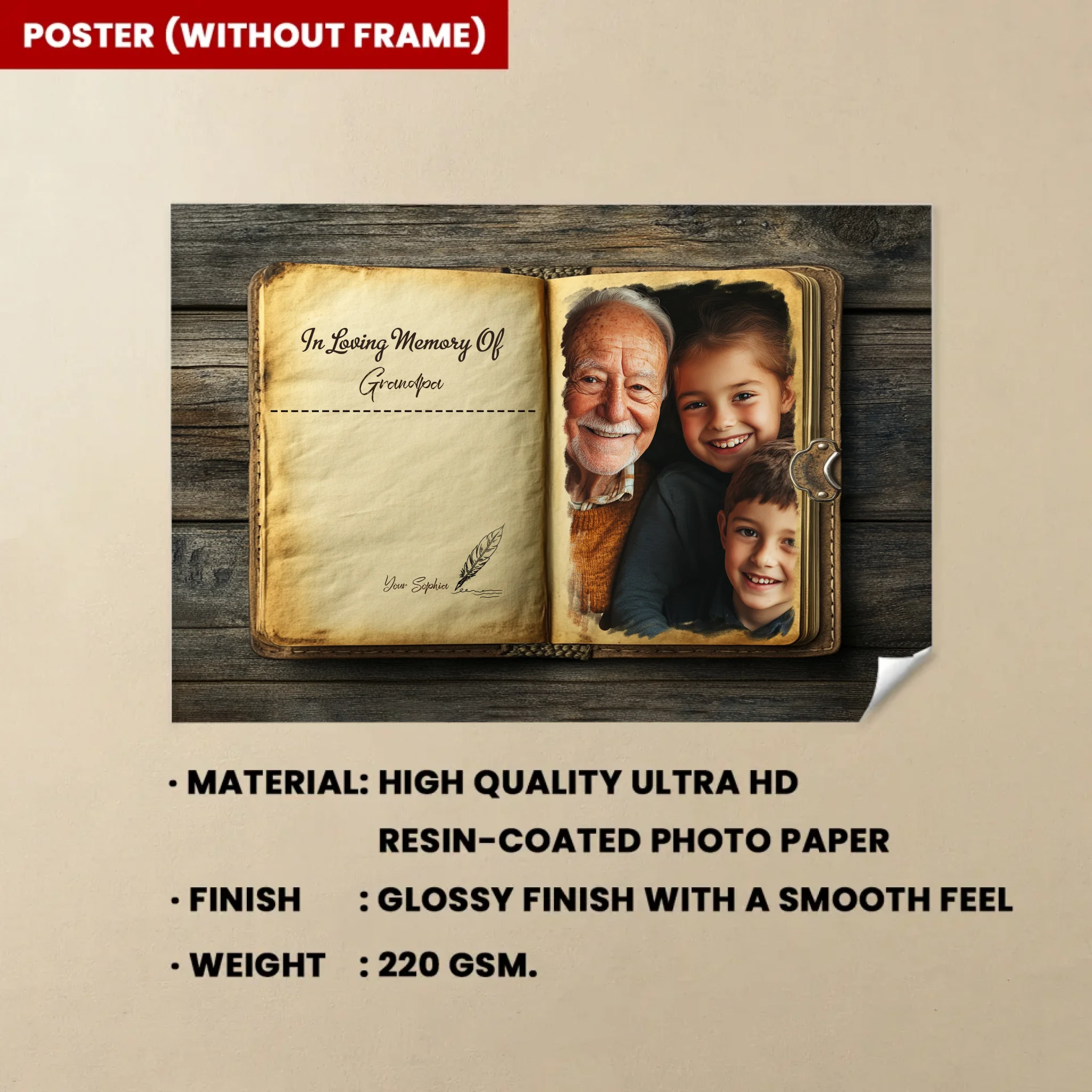 personalized photo canvas wooden wall art keepsake poster and canvas memorial keepsake