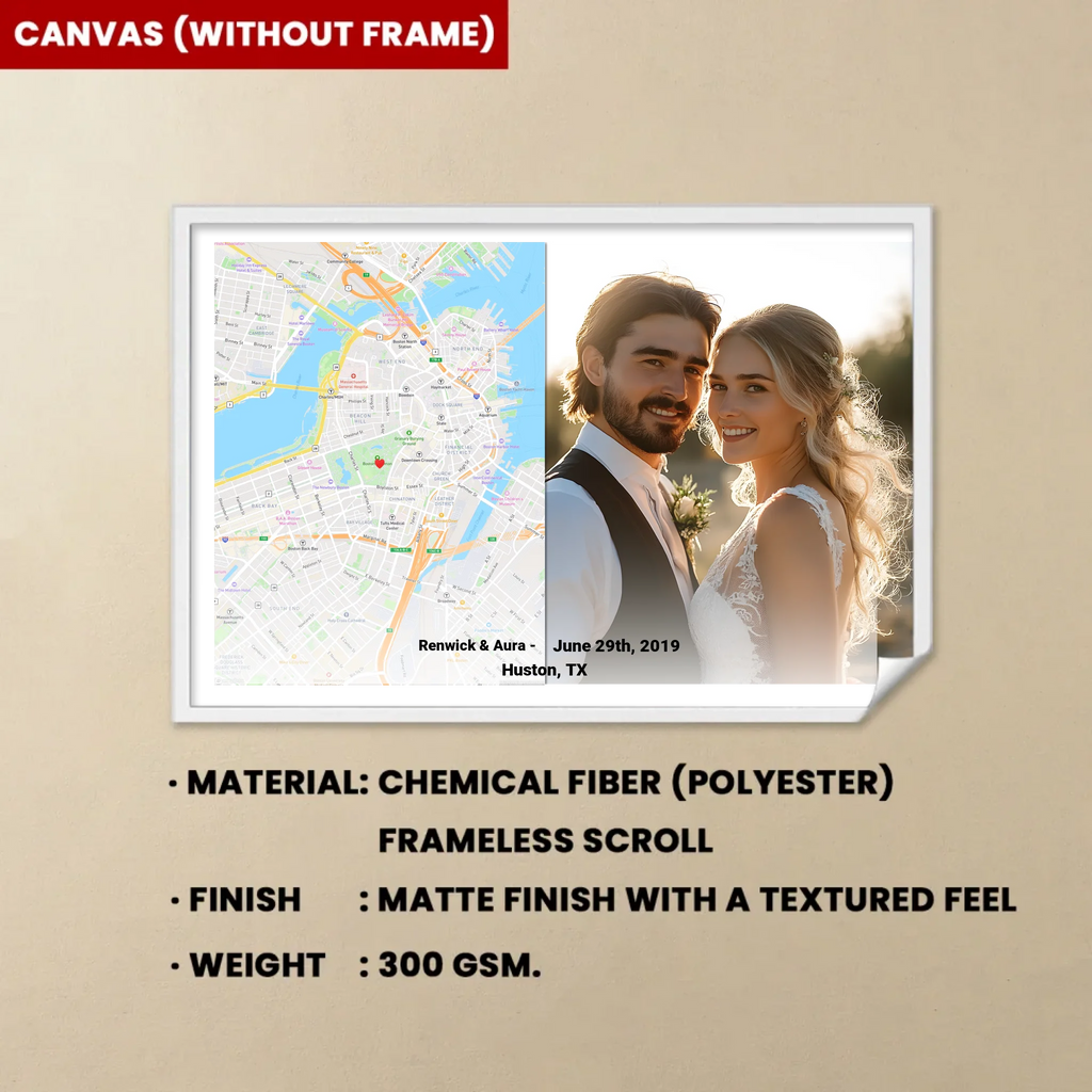 Photo Map Canvas Print