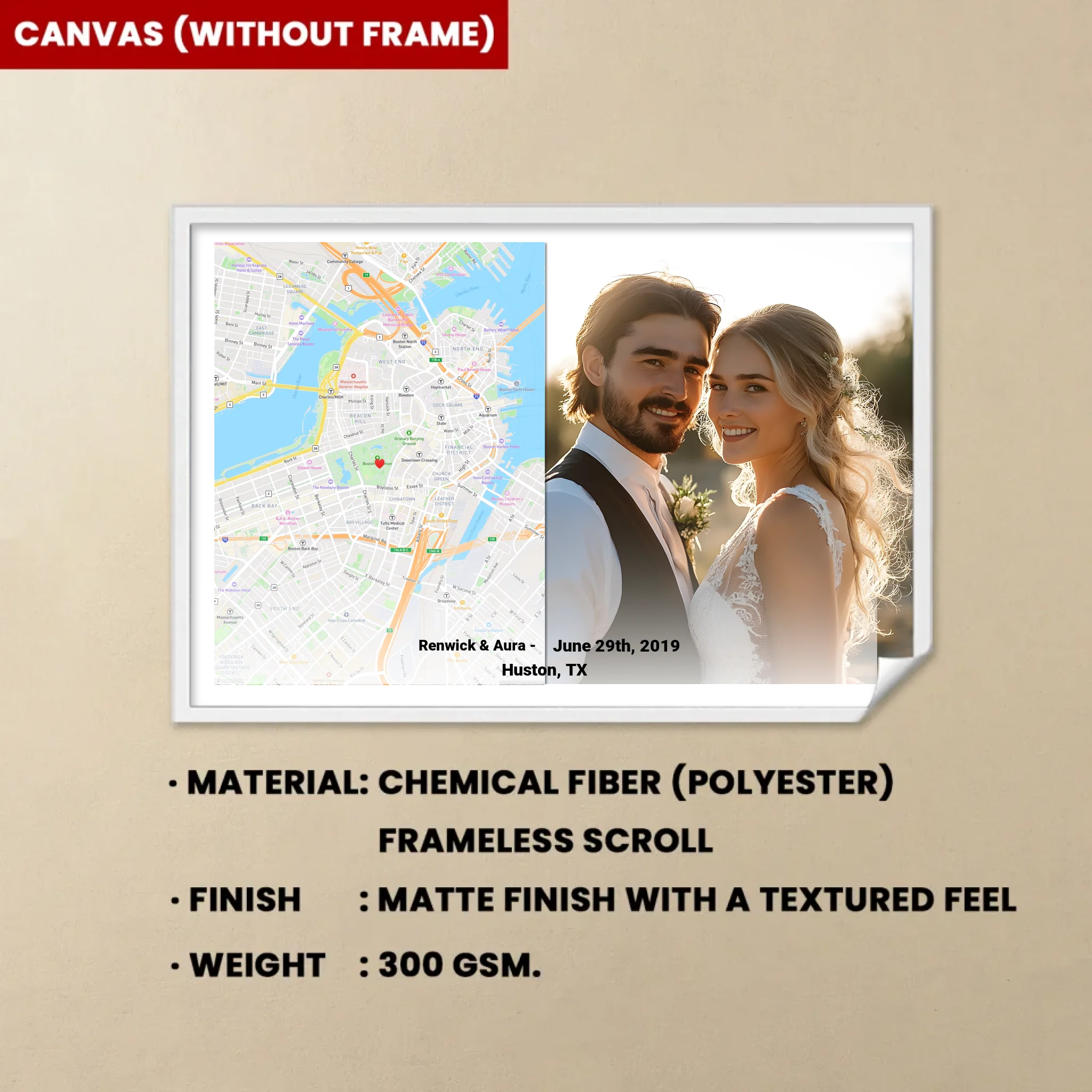 Photo Map Canvas Print