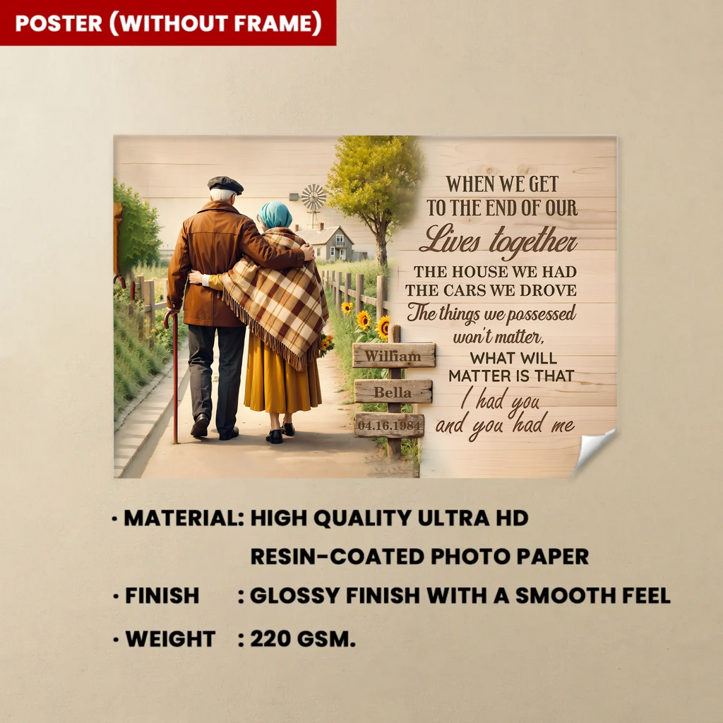 at the end of our lives poster heartfelt keepsake for grandparents