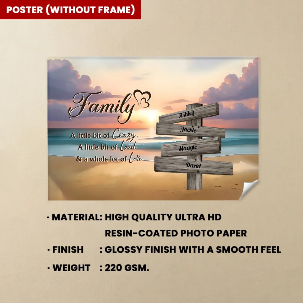 family name personalized wooden framed canvas as a housewarming gift