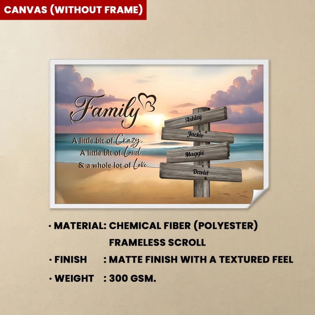 family name personalized wooden framed canvas keepsake as a housewarming gift