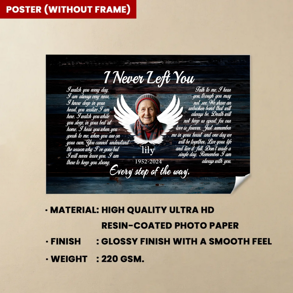 angel wings personalized photo with name canvas photo tribute poster and canvas memorial keepsake
