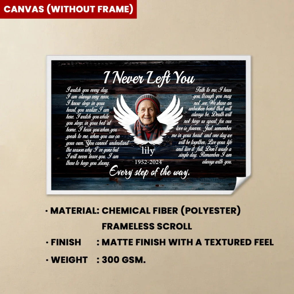 angel wings canvas wall art personalized photo with name photo tribute poster and canvas memorial keepsake