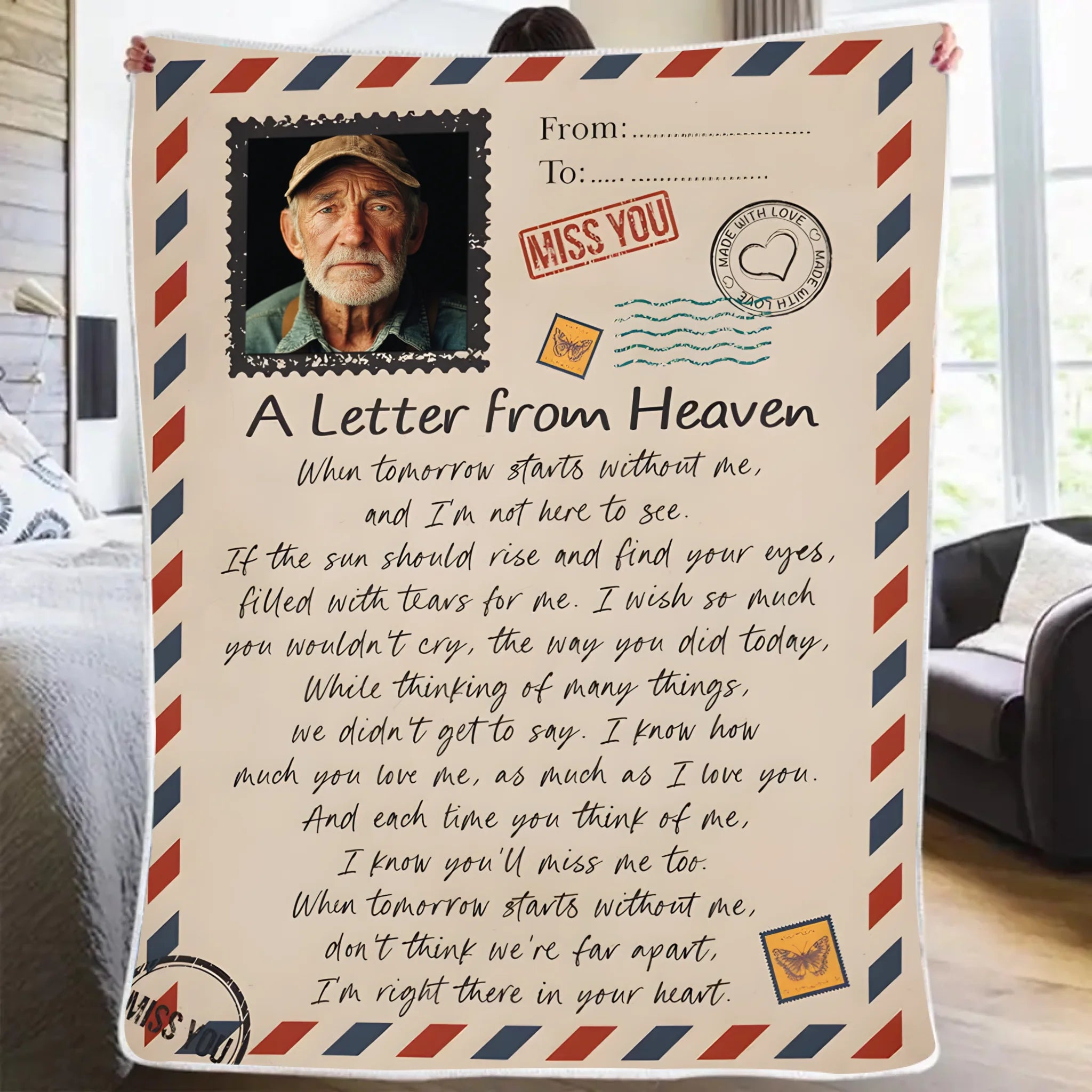 blanket personalized photo comfort during grief