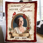 cardinal blanket personalized photo christmas remembrance