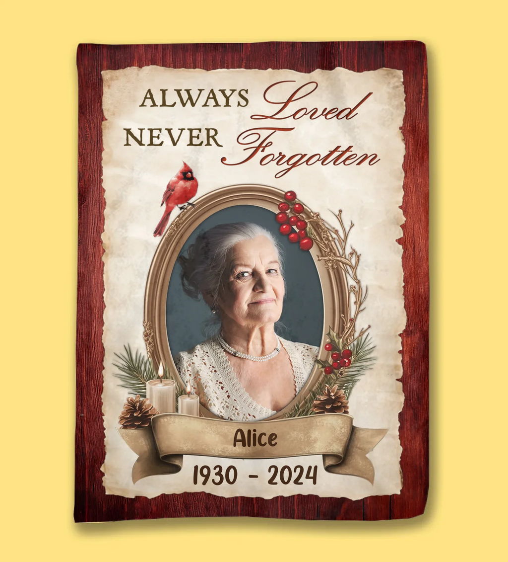 personalized photo cardinal blanket remembrance gift