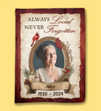 personalized photo cardinal blanket remembrance gift
