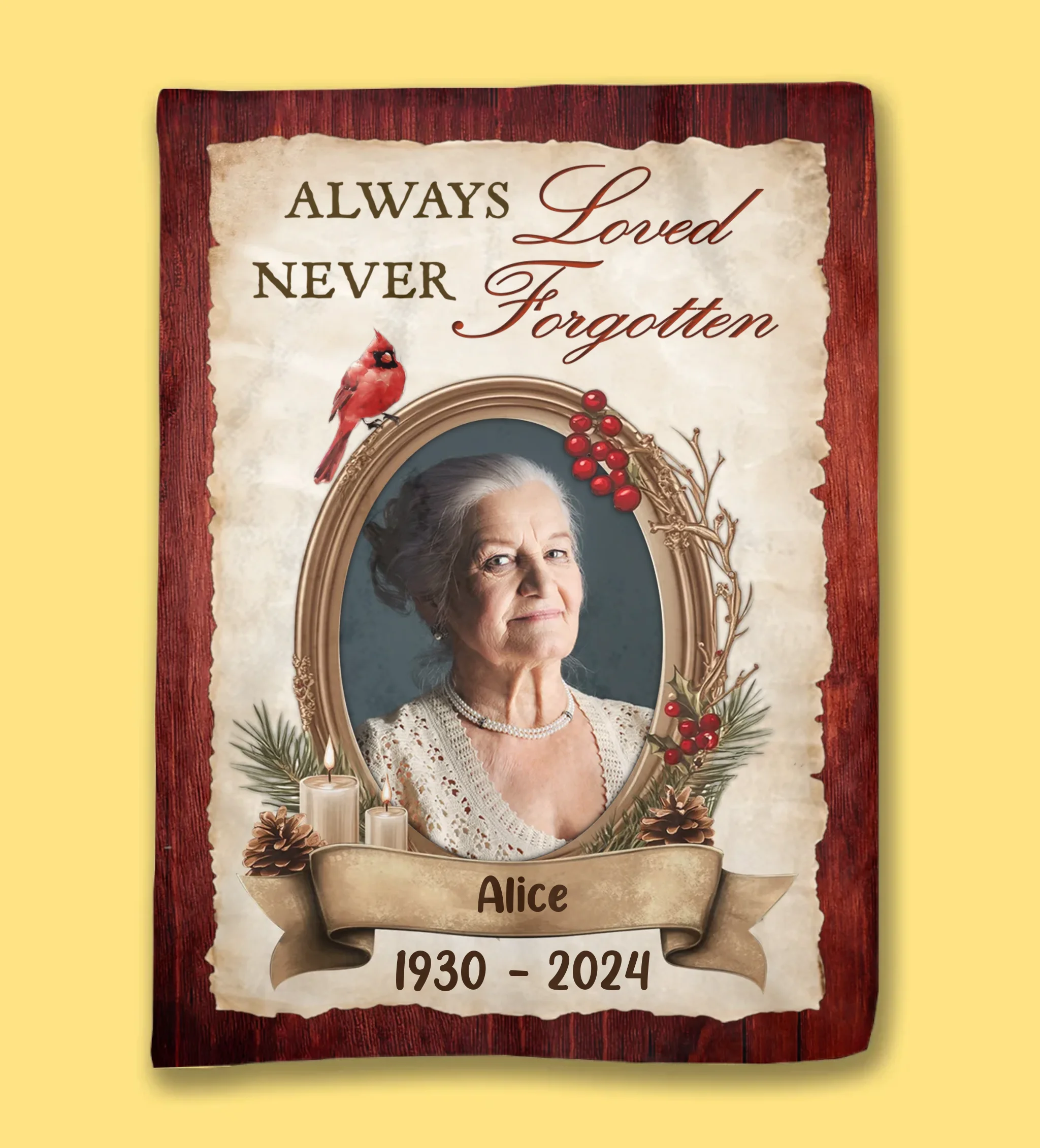 personalized photo cardinal blanket remembrance gift