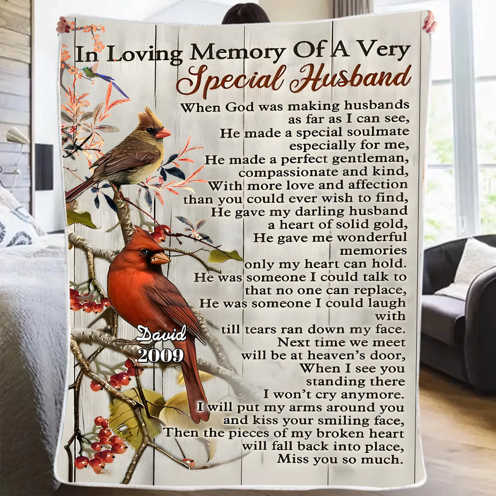 cardinal blanket personalized design memorial keepsake