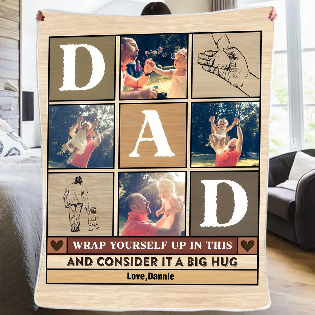 father s day blanket for dad personalized gift
