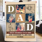 father s day blanket for dad personalized gift