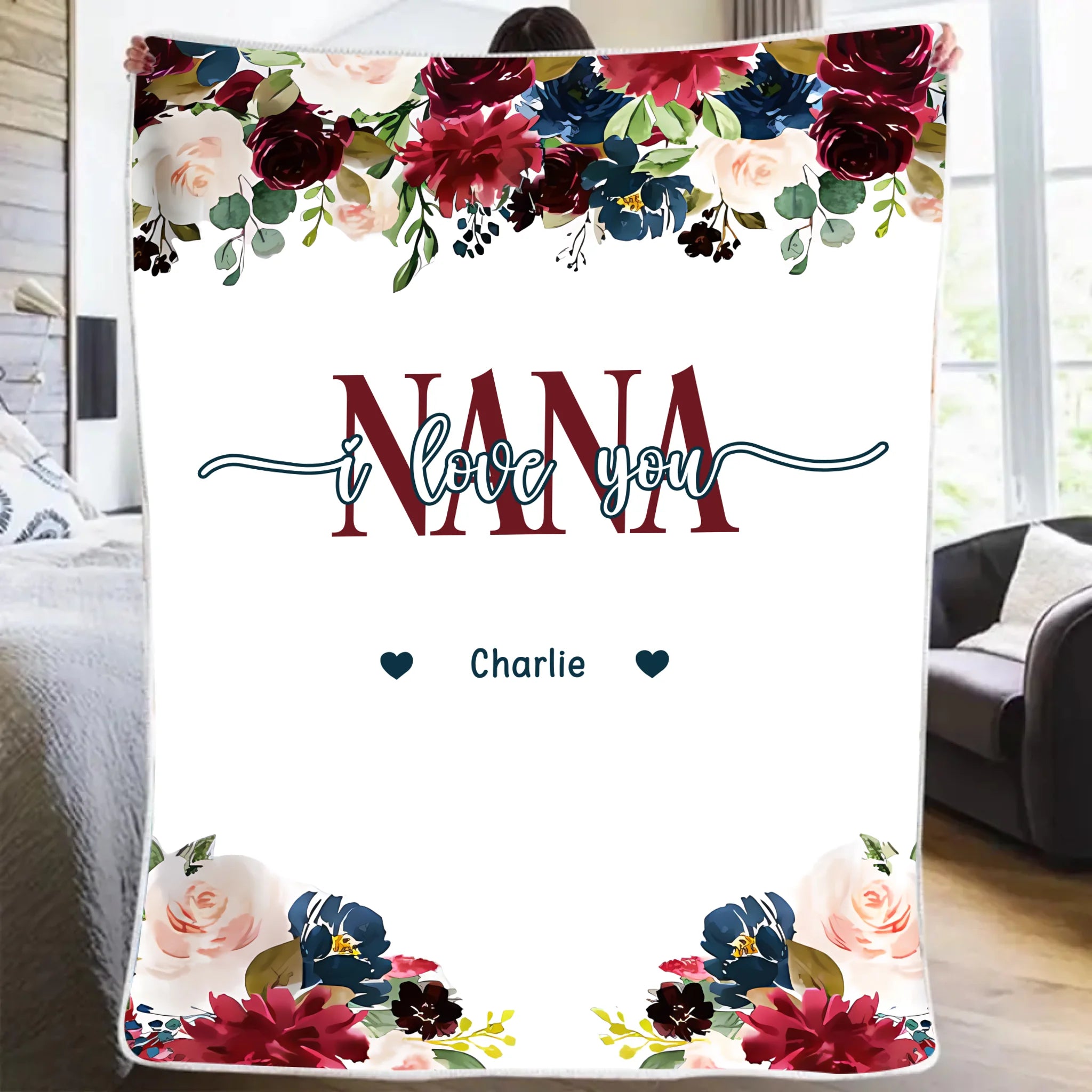 grandma we love you blanket personalized design christmas gift for grandma