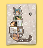 Blanket Flannel Personalized Cat Photo Fleece Blanket Soft Photo Collage Comfort