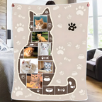 Blanket Flannel Fleece Blanket Personalized Cat Photo Cat Memorial Gifts for Comfort and Sympathy