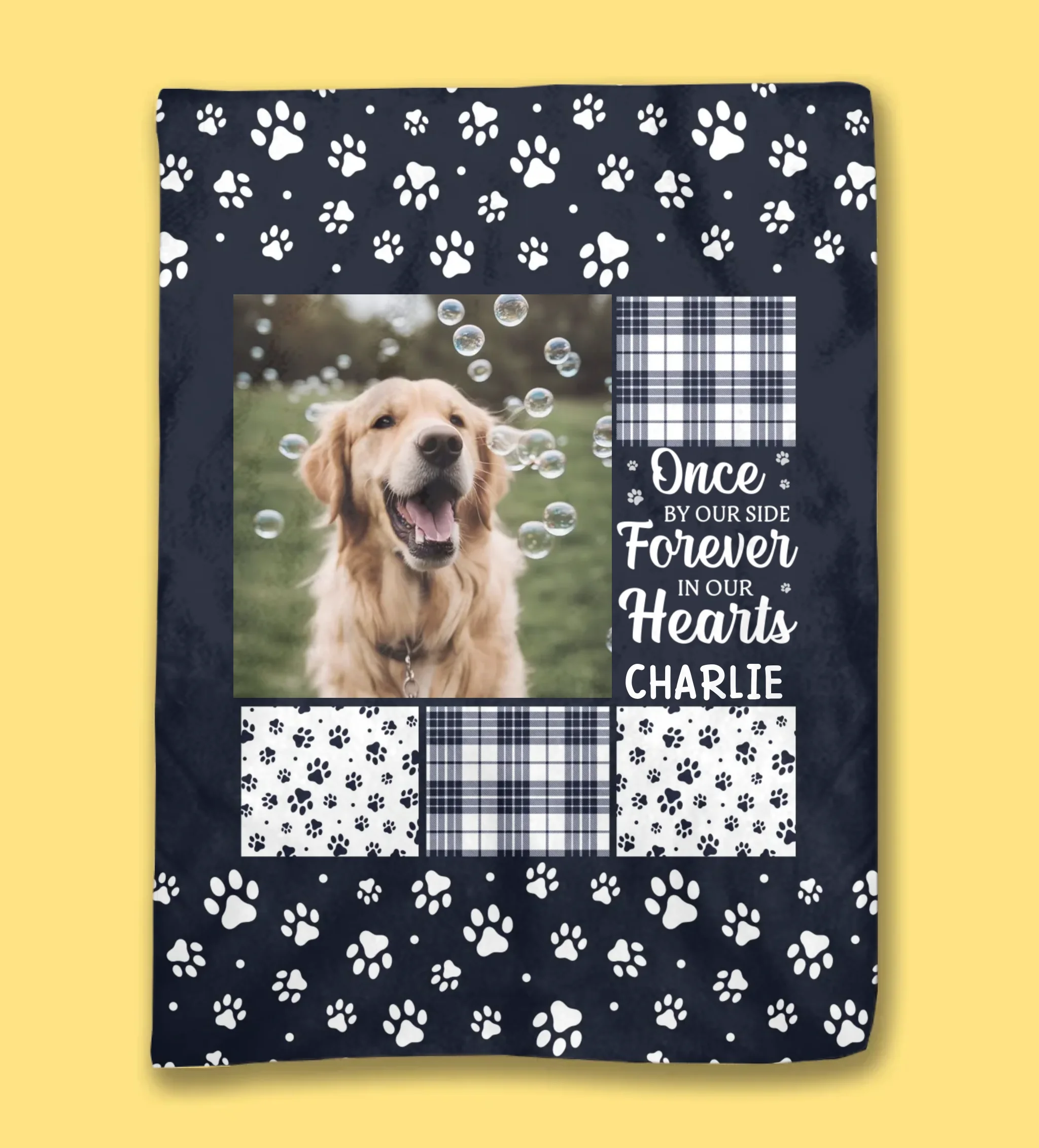 Blanket Flannel Personalized Photo Blanket Sympathy Gift for Loss of Dog