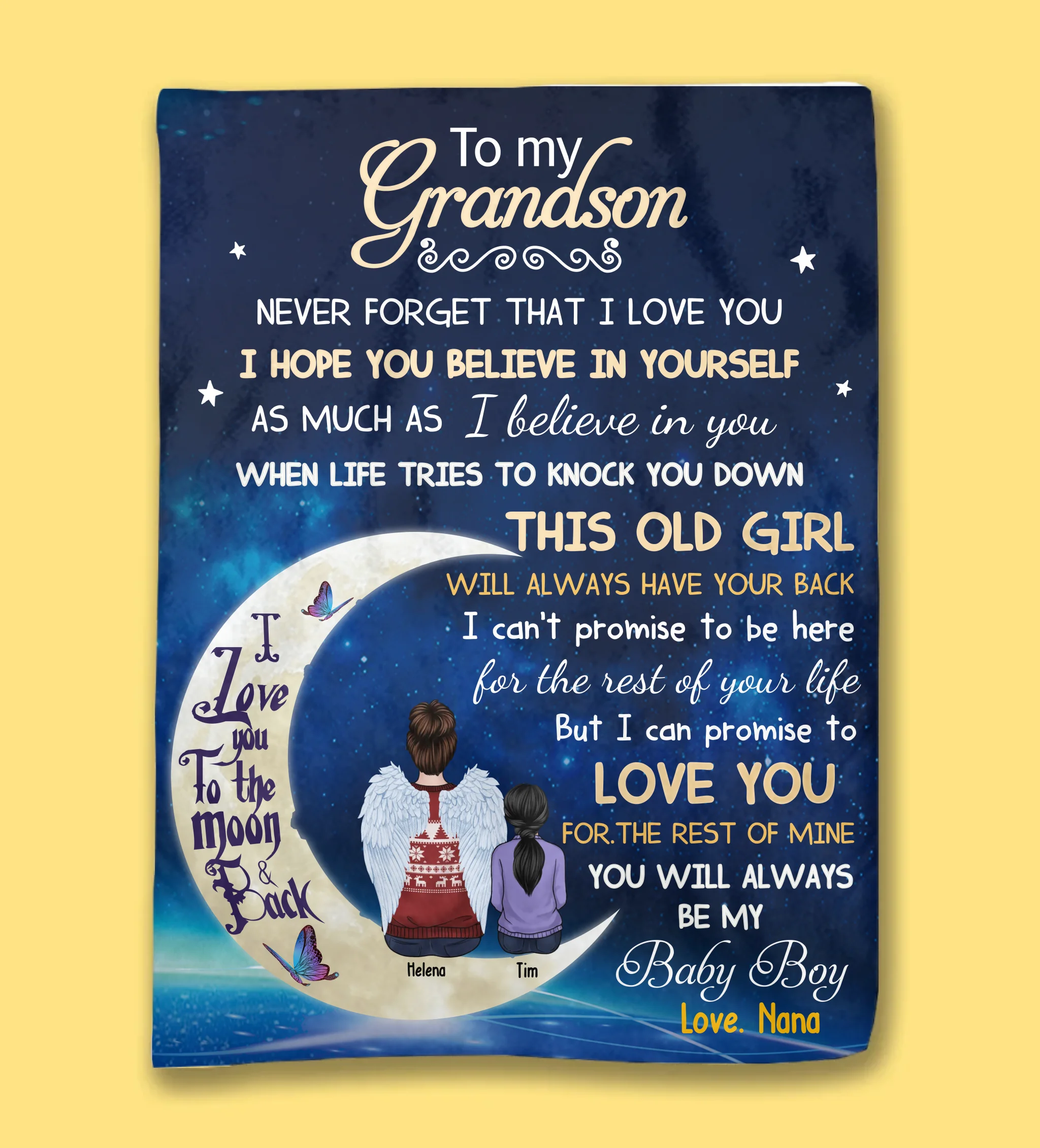 personalized photo with custom text blanket comfort during grief
