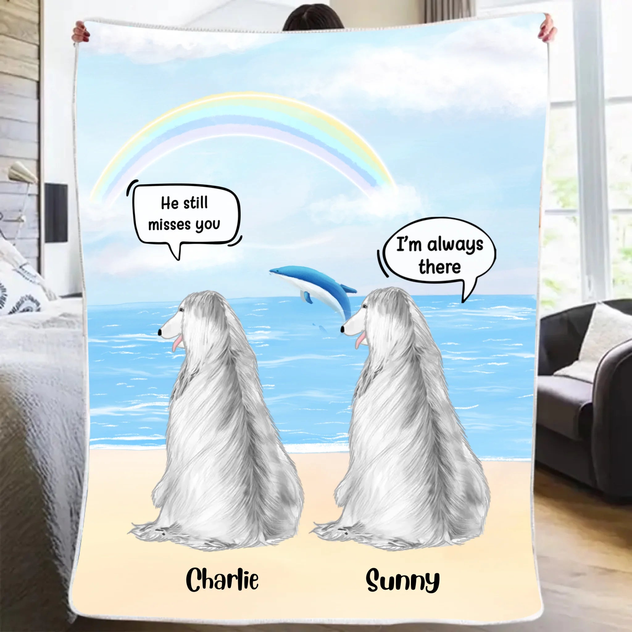 personalized design loss of dog gift blanket comfort gift main view