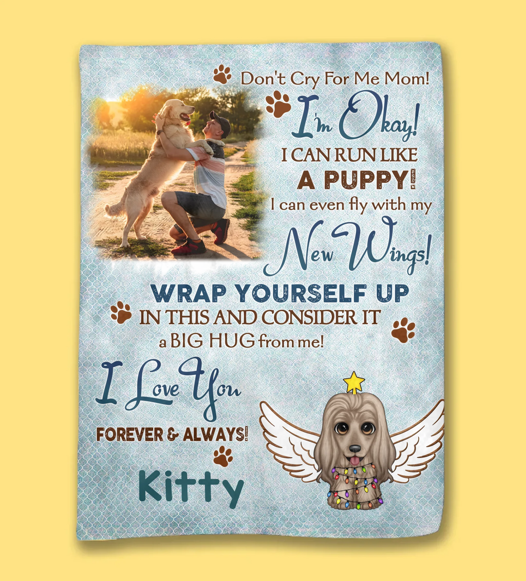 Blanket Flannel Personalized Keepsake Blanket Sympathy Gift for Loss of Dog