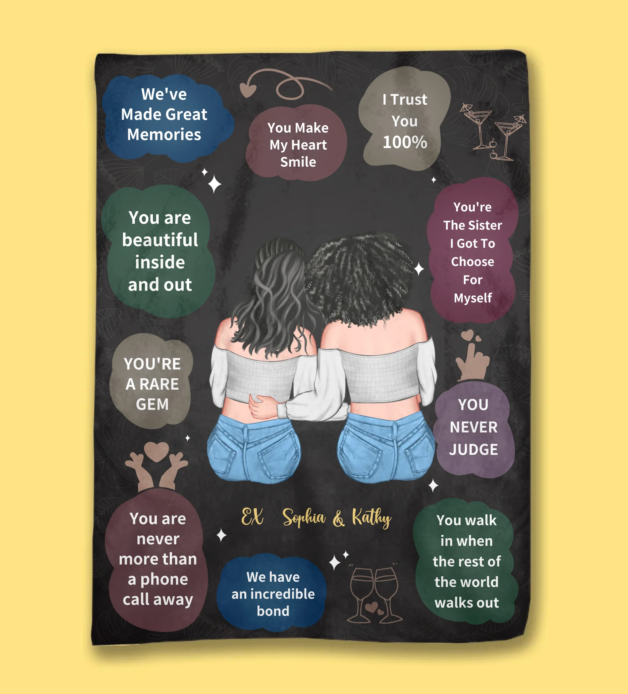flannel personalized design blanket gift for best friend